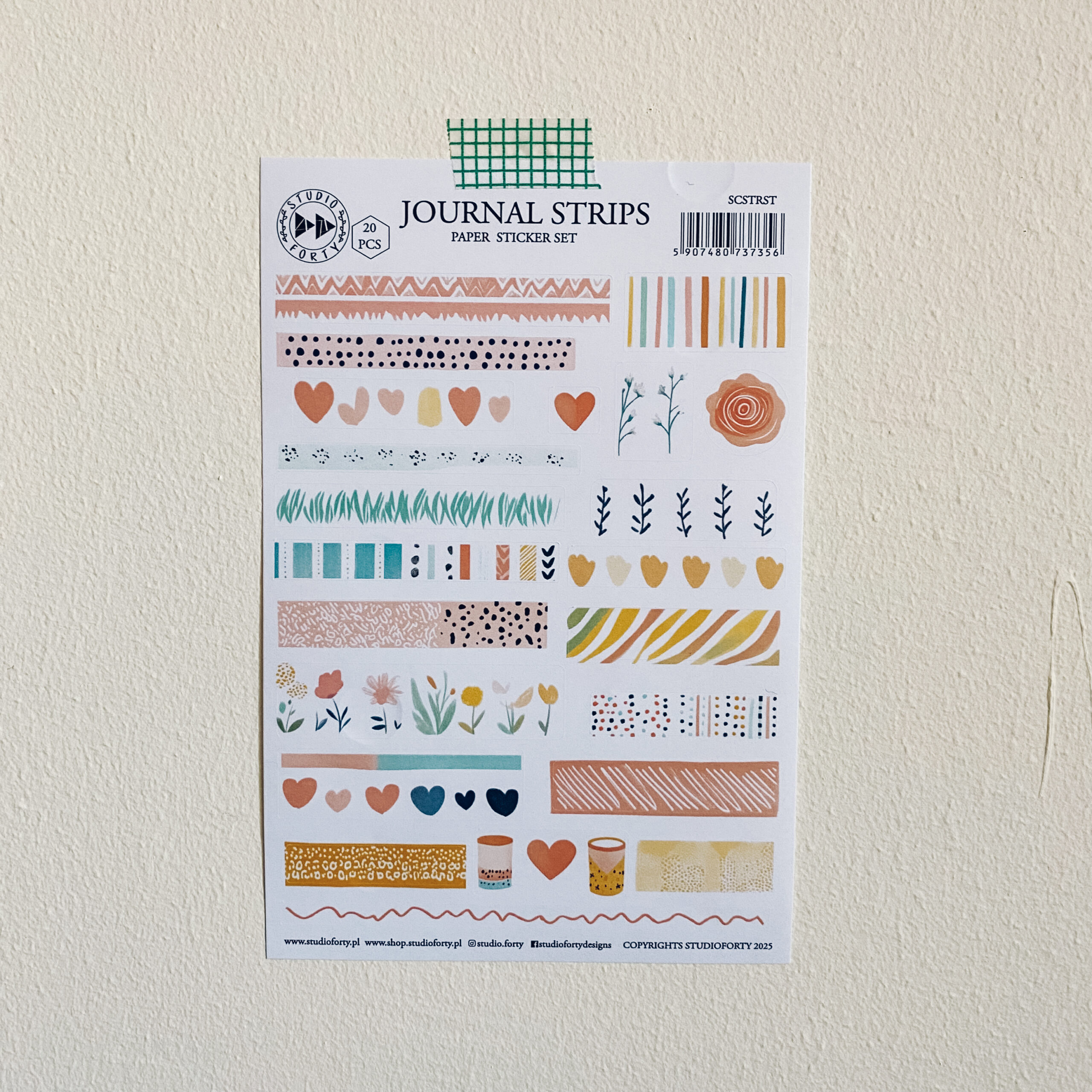 Zestaw papierowych naklejek JOURNAL STRIPS